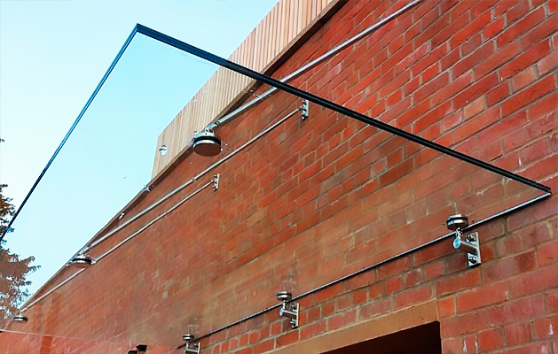 козырьки и навесы из нержавеющей стали и стекла